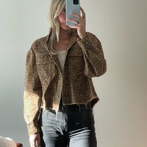 cheetah print fun denim coat!